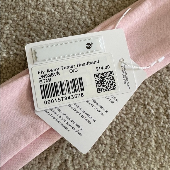 Lululemon fly away tamer headband strawberry milk NWT - Picture 3 of 3